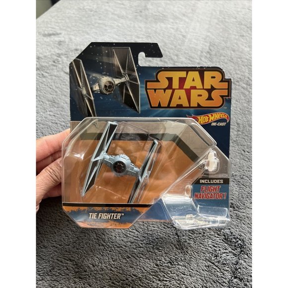 Star Wars Hot Wheels Starship Tie Fighter And Flight Navigator 2014 Mattel New - Picture 7 of 8